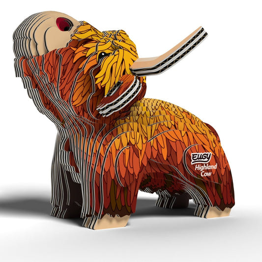 EUGY Highland Cow 3D cardboard model kit - finished model