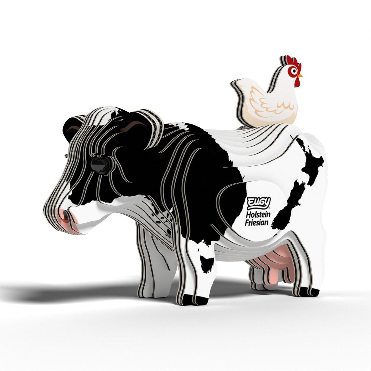EUGY Holstein Friesian Cow 3D cardboard model kit - finished model