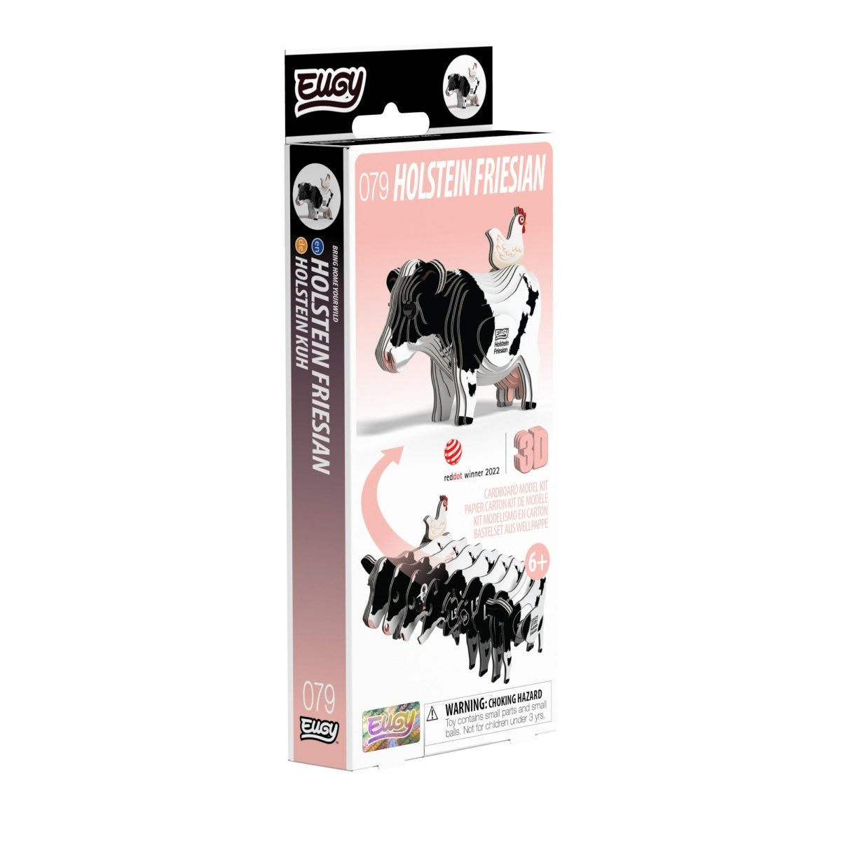 EUGY Holstein Friesian Cow 3D cardboard model kit - box front