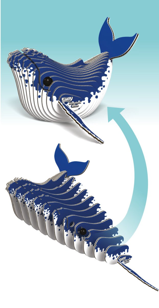 EUGY Humpback Whale 3D cardboard model kit - box front