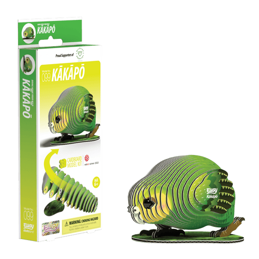 EUGY Kakapo 3D cardboard model kit, eco-friendly assembled puzzle figure