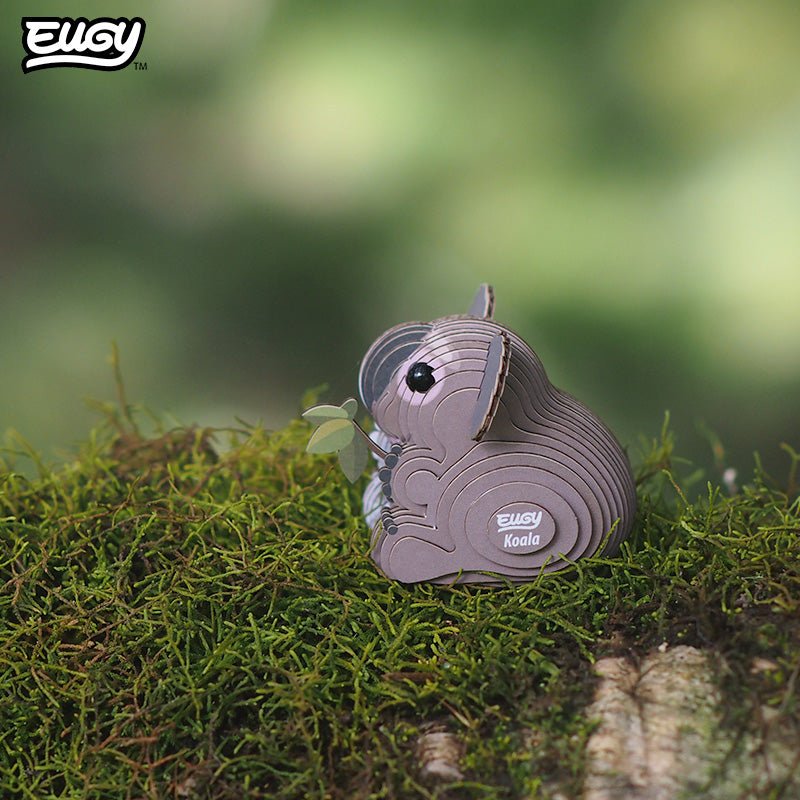 EUGY Koala 3D cardboard model kit - built model on display
