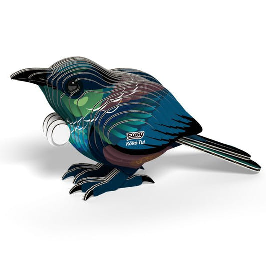 EUGY Koko Tui 3D card model kit — finished model