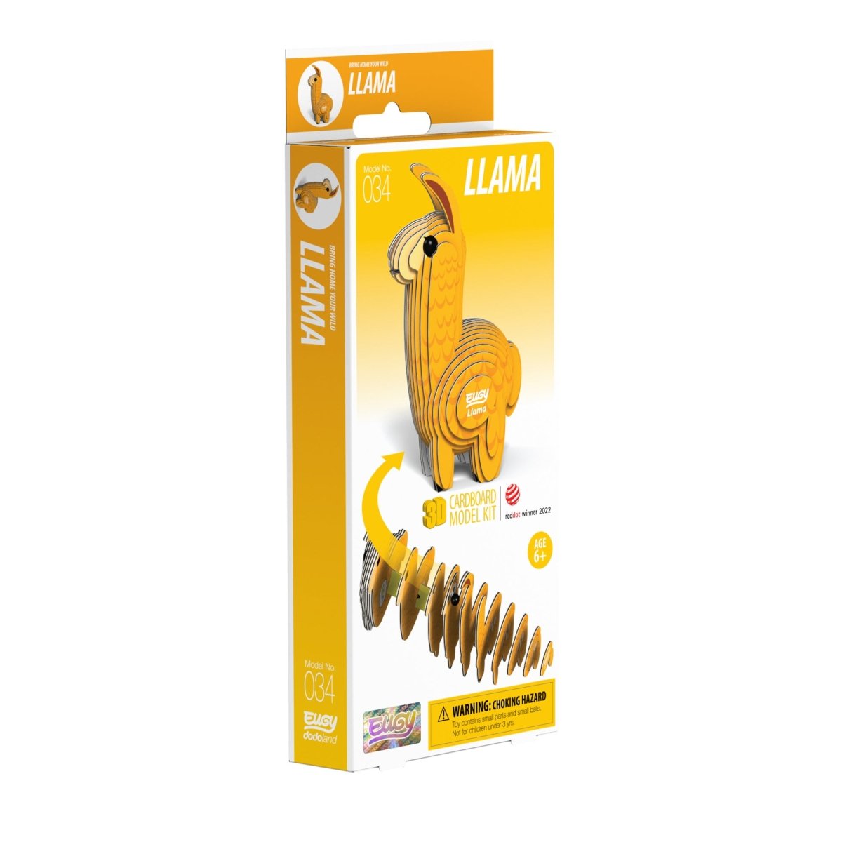 EUGY Llama 3D cardboard model kit - box front