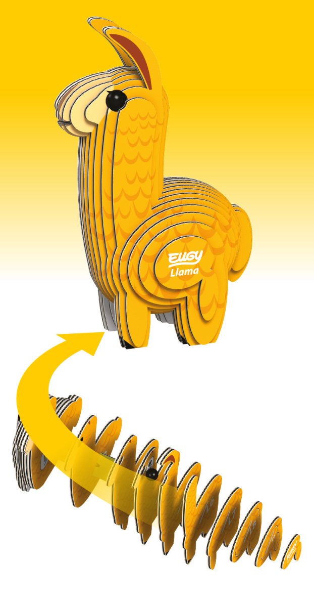 EUGY Llama 3D cardboard model kit - assembling the model