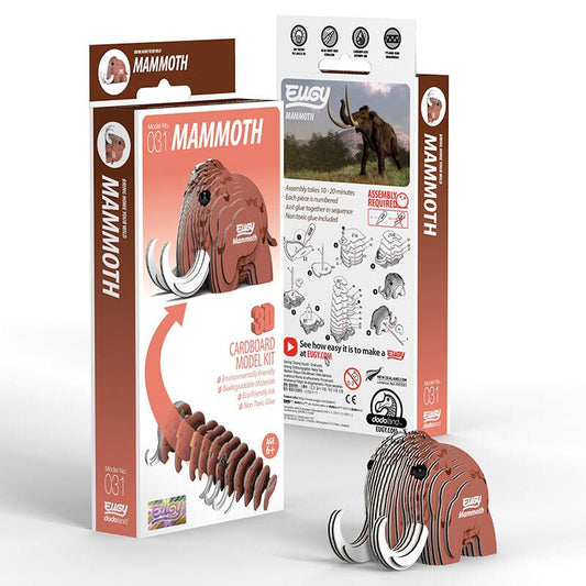 EUGY Mammoth 3D cardboard model kit, eco-friendly assembled puzzle figure