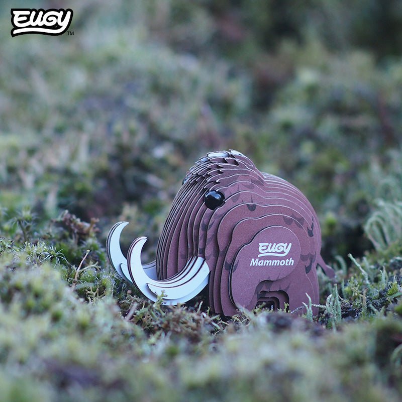 EUGY Mammoth 3D cardboard model kit - built model on display