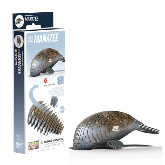 EUGY Manatee 3D cardboard model kit, eco-friendly assembled puzzle figure