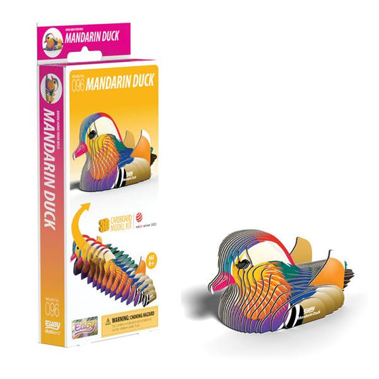 EUGY Mandarin Duck 3D cardboard model kit, eco-friendly assembled puzzle figure