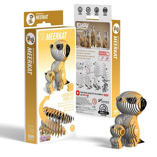 EUGY Meerkat 3D cardboard model kit, eco-friendly assembled puzzle figure