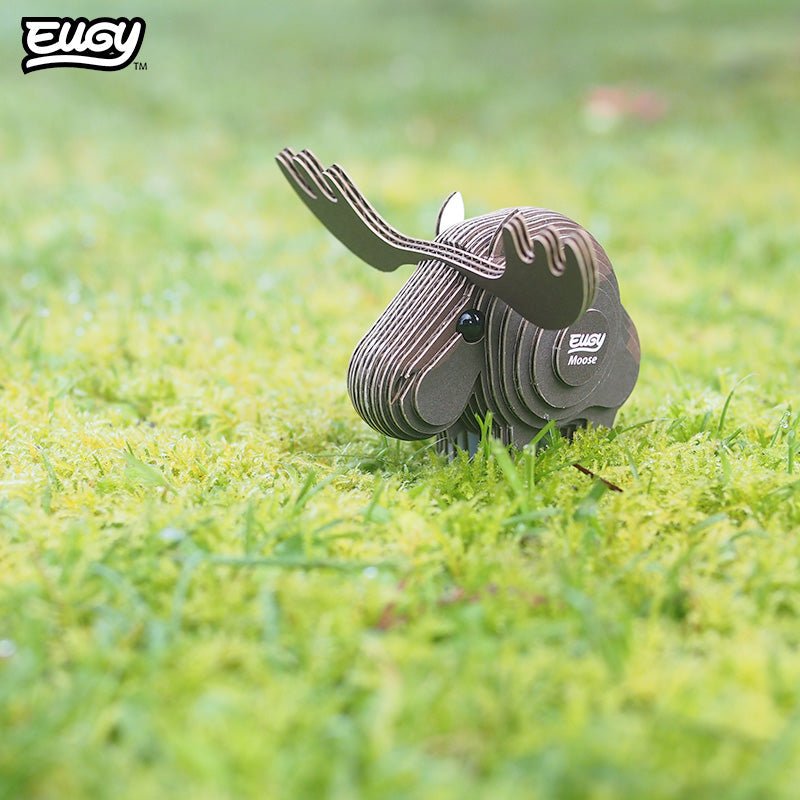 EUGY Moose 3D cardboard model kit - built model on display