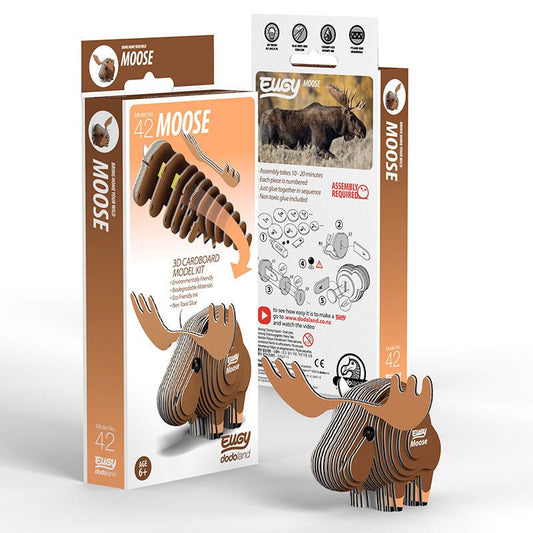 EUGY Moose 3D cardboard model kit, eco-friendly assembled puzzle figure