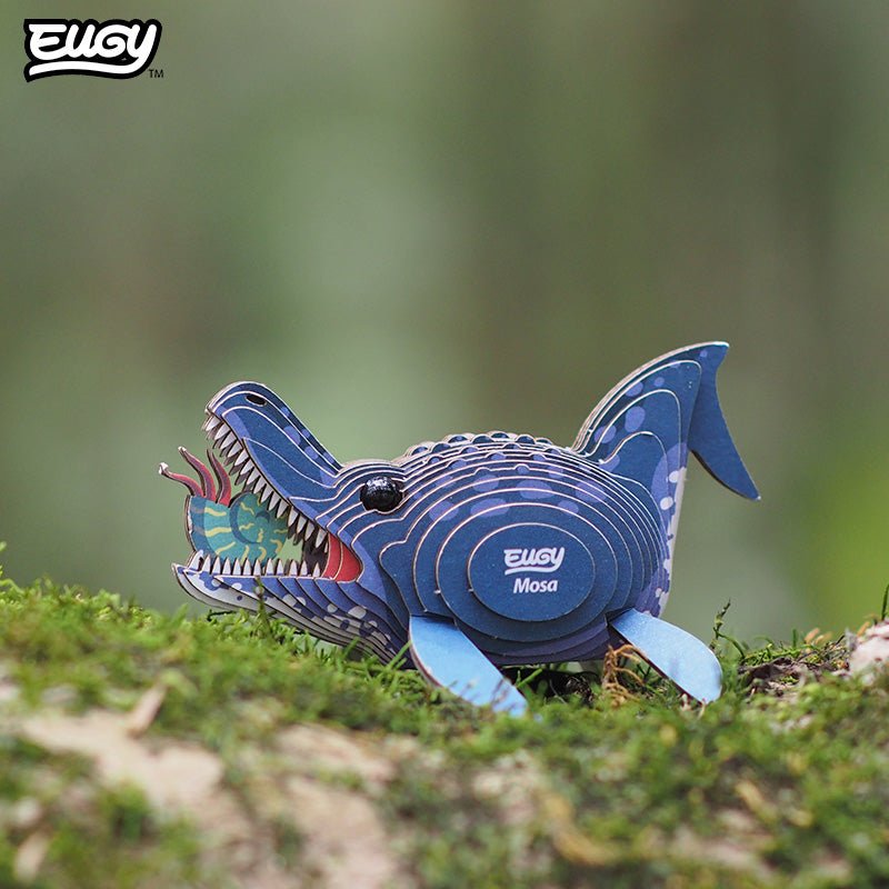 EUGY Mosa 3D cardboard model kit - built model on display