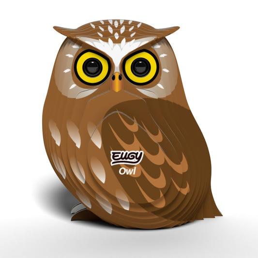 EUGY Owl 3D cardboard model kit - finished model