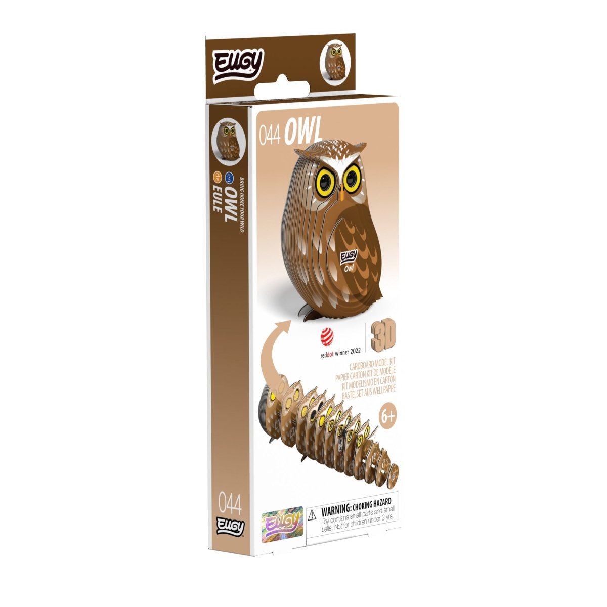 EUGY Owl 3D cardboard model kit - box front