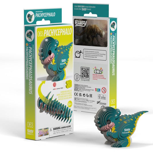 EUGY Pachycephalo 3D cardboard model kit, eco-friendly assembled puzzle figure