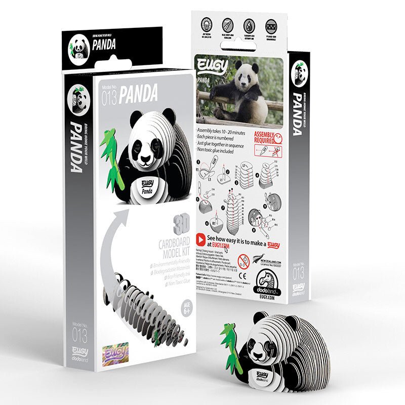 EUGY Panda 3D cardboard model kit, eco-friendly assembled puzzle figure
