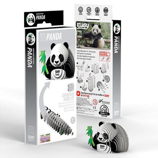 EUGY Panda 3D cardboard model kit, eco-friendly assembled puzzle figure