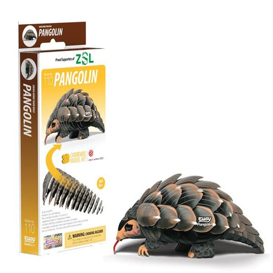 EUGY Pangolin 3D cardboard model kit, eco-friendly assembled puzzle figure