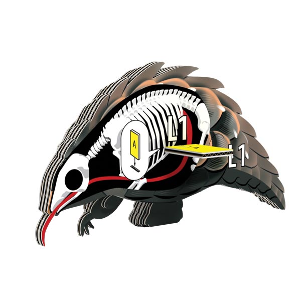 EUGY Pangolin cutaway diagram showing the internal spine and how the slices fit together
