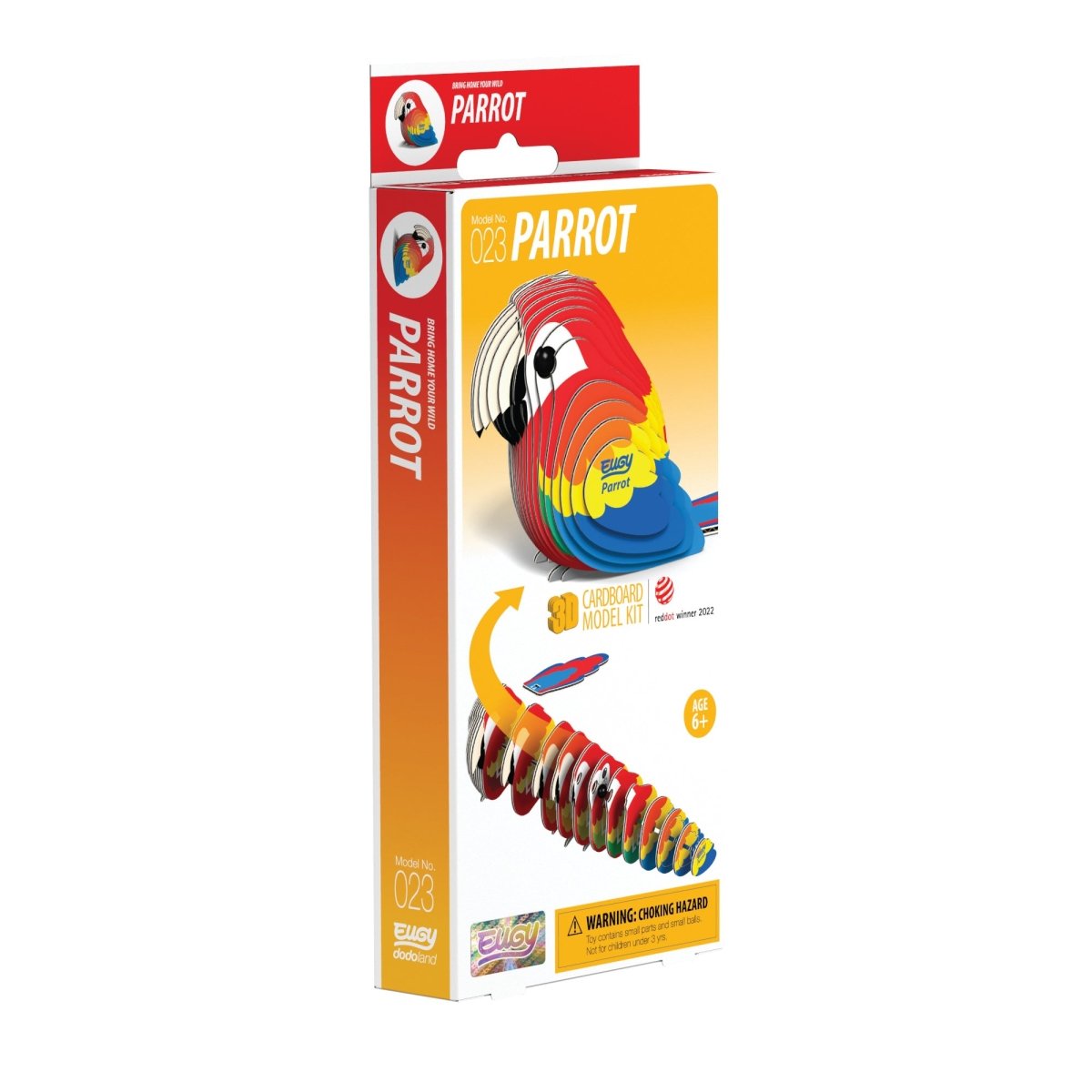 EUGY Parrot 3D cardboard model kit - box front
