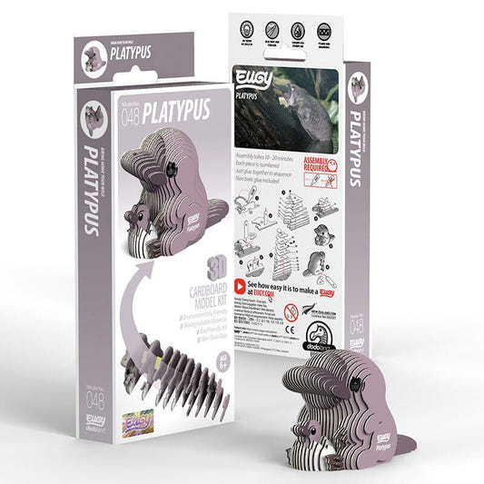 EUGY Platypus 3D cardboard model kit, eco-friendly assembled puzzle figure
