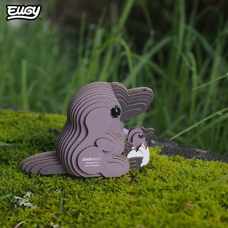 EUGY Platypus 3D cardboard model kit - built model on display