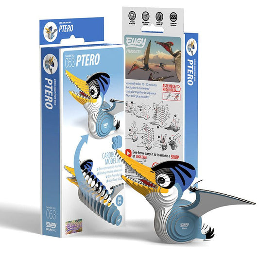 EUGY Ptero 3D cardboard model kit, eco-friendly assembled puzzle figure