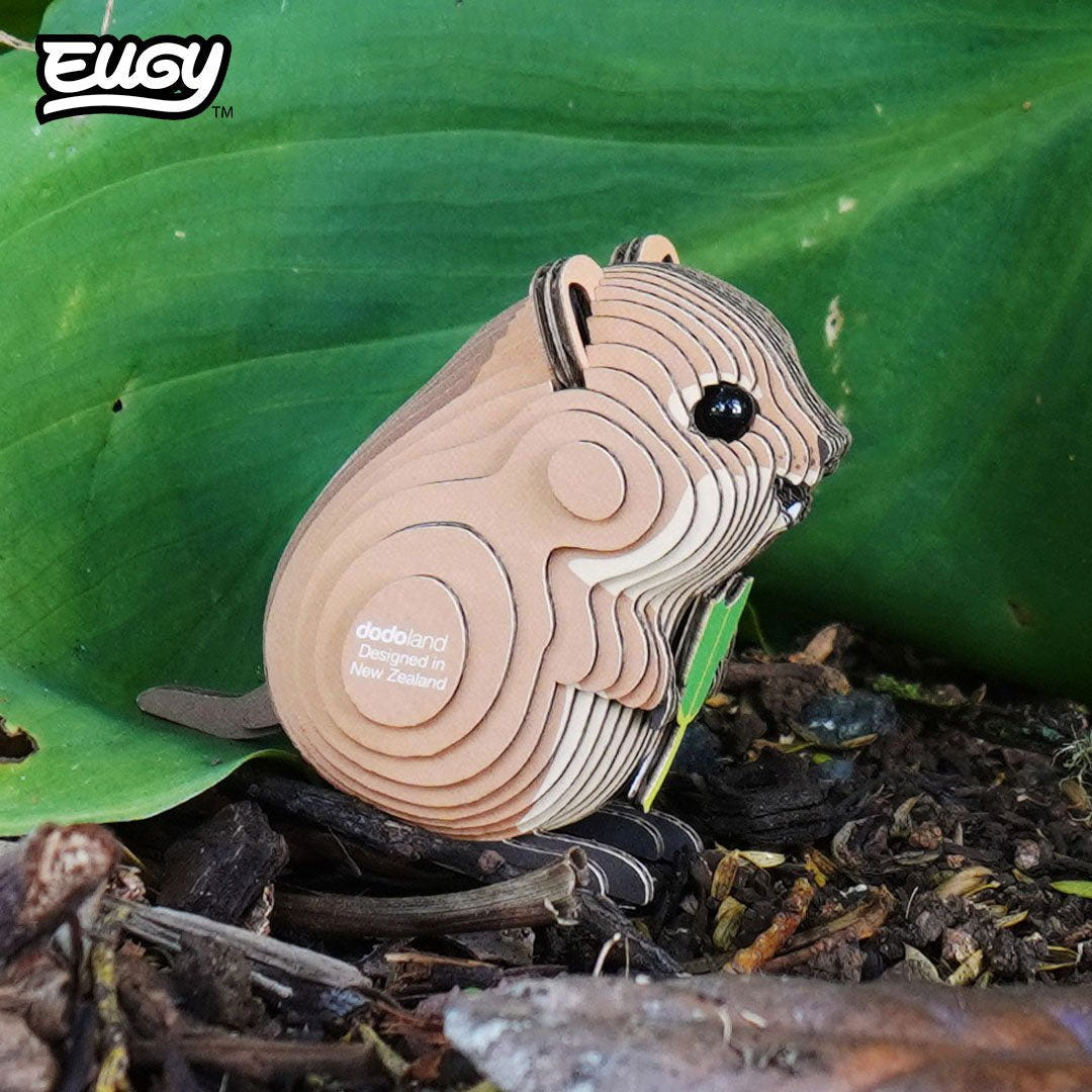 EUGY Quokka 3D cardboard model kit - built model on display