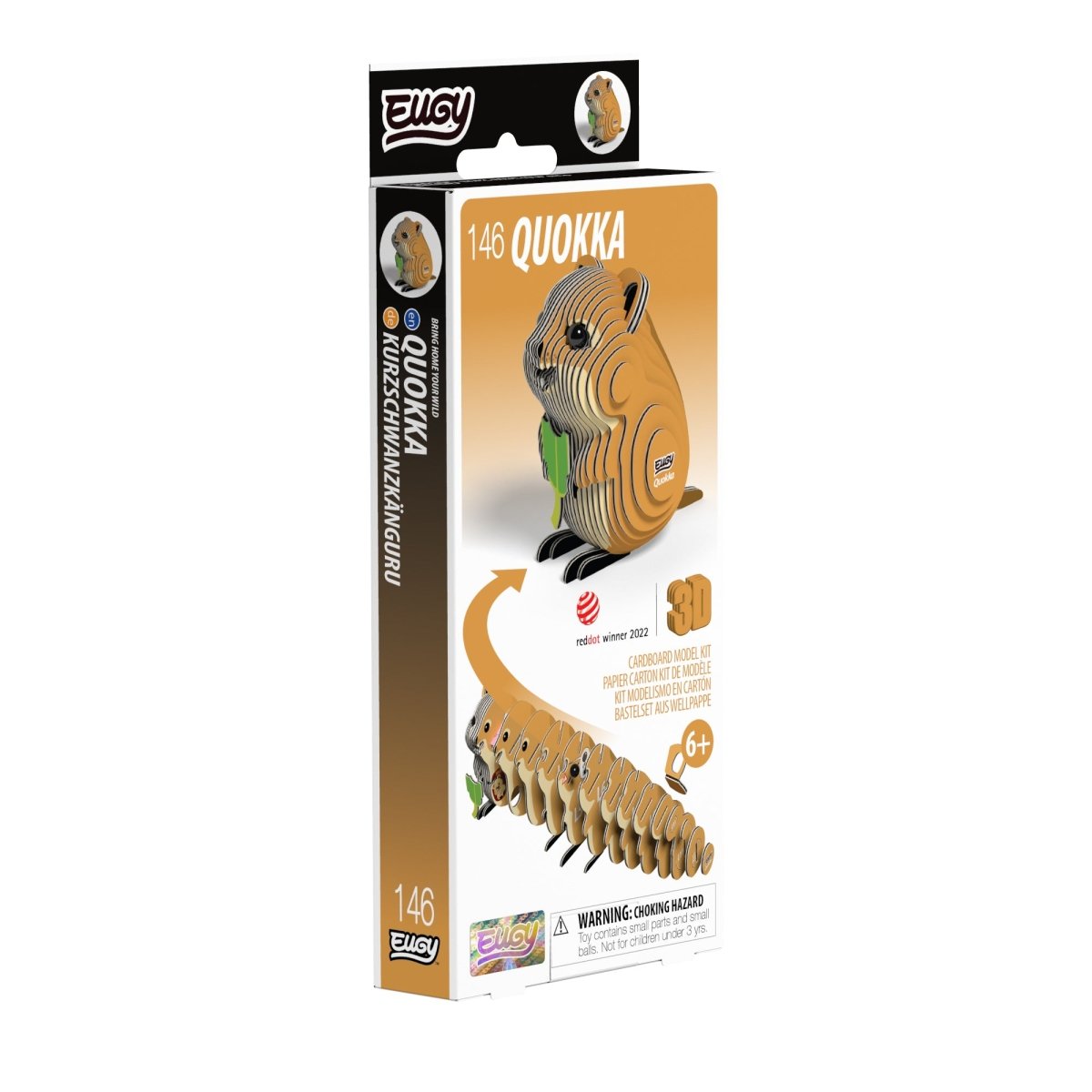 EUGY Quokka 3D cardboard model kit - box front