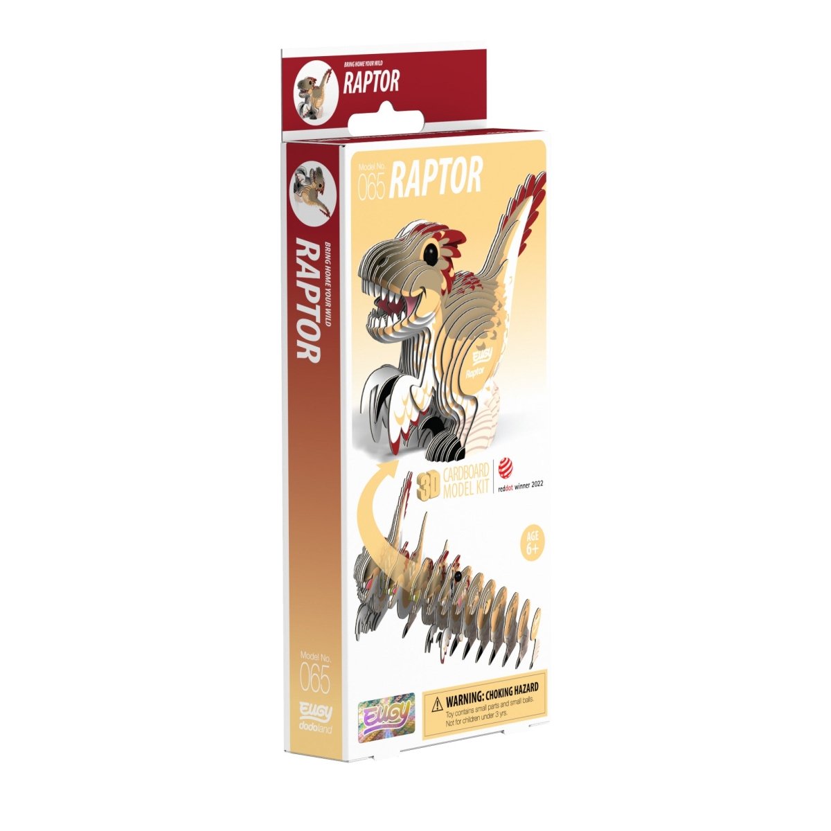 EUGY Raptor 3D cardboard model kit - box front