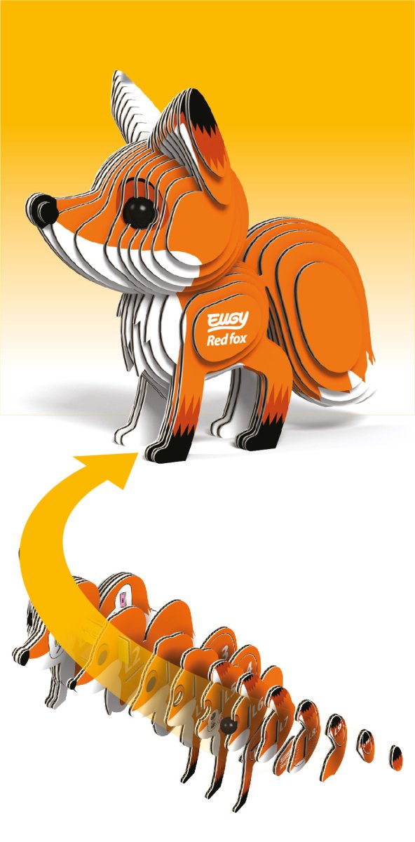 EUGY Red Fox 3D cardboard model kit - box front