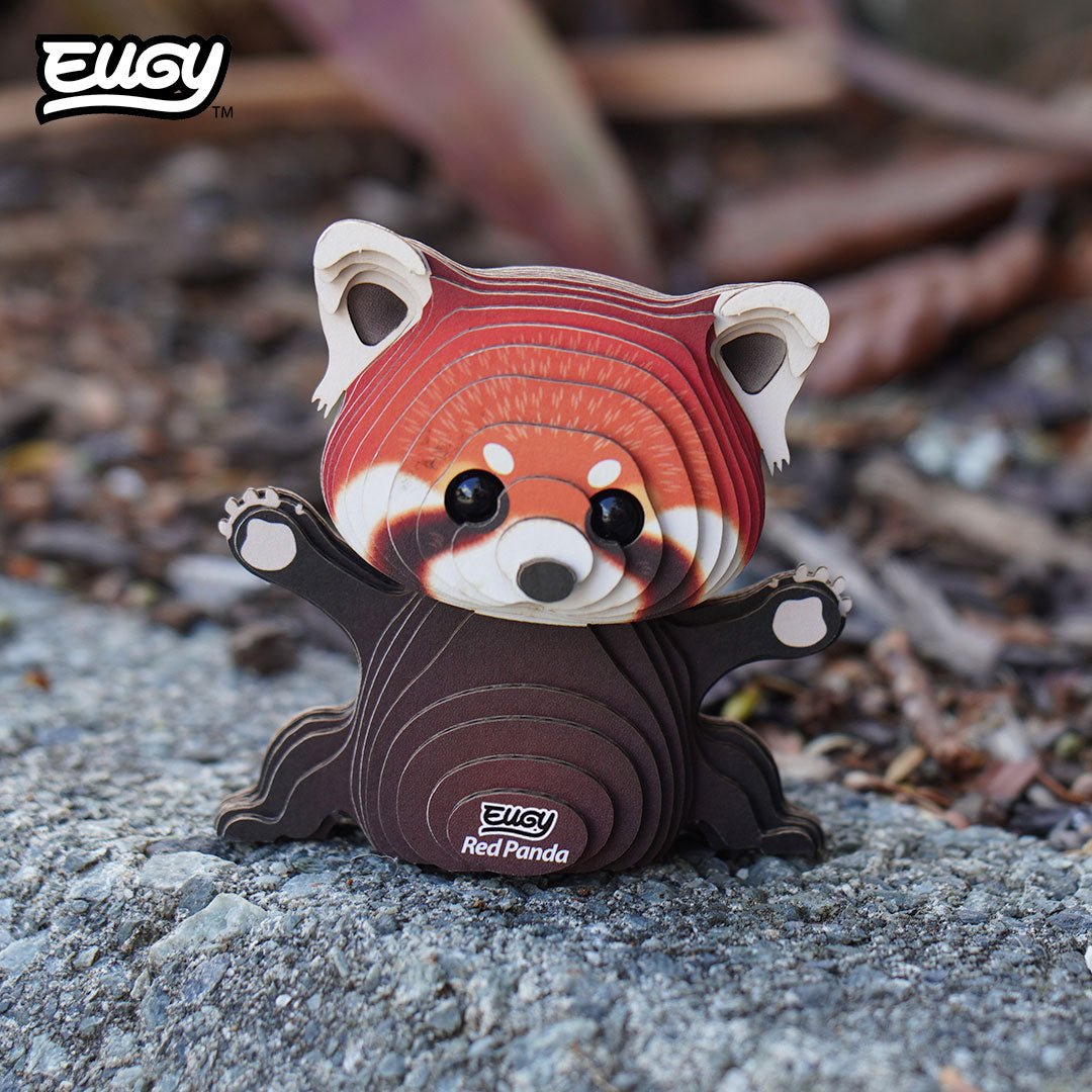EUGY Red Panda 3D cardboard model kit - built model on display