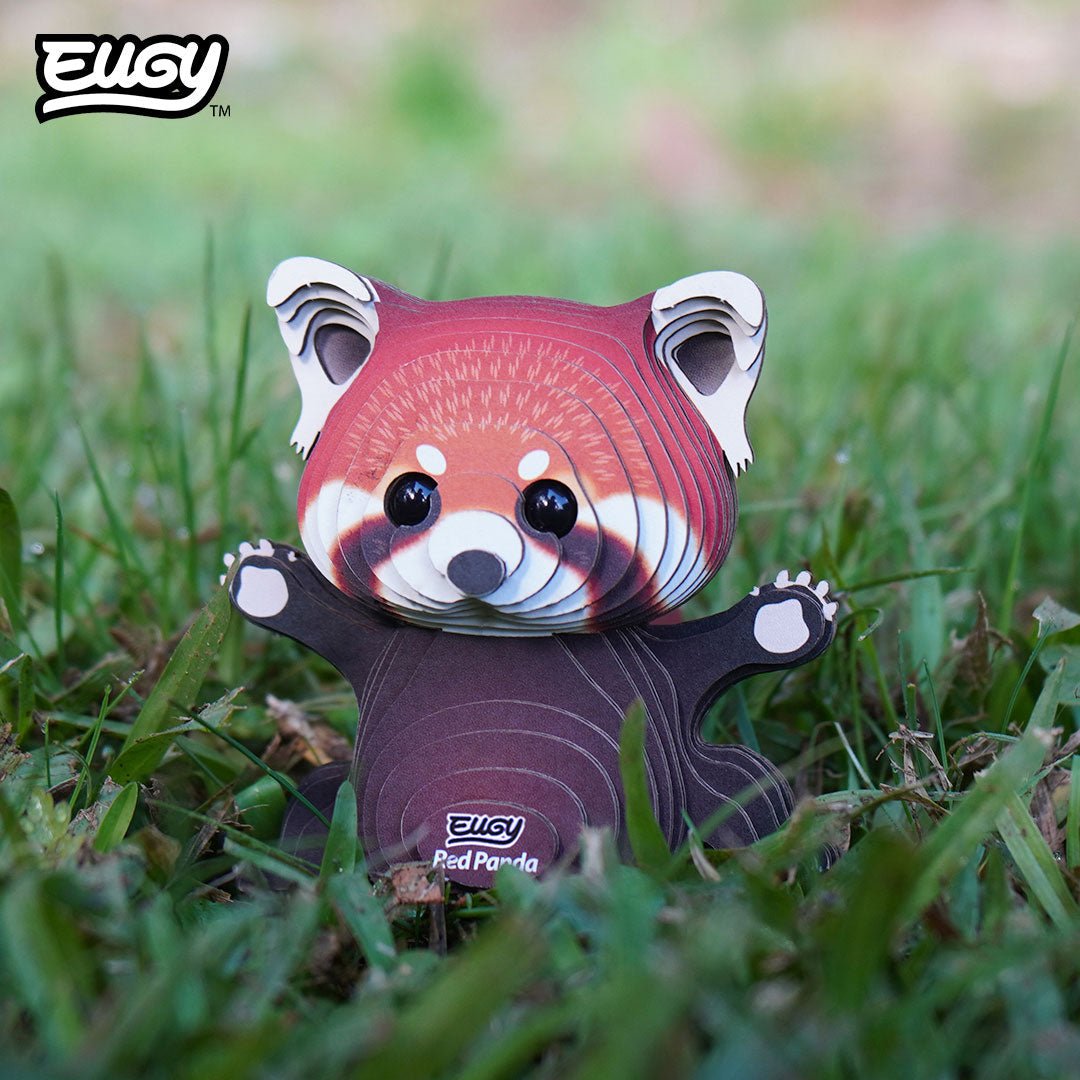 EUGY Red Panda 3D cardboard model kit - built model on display