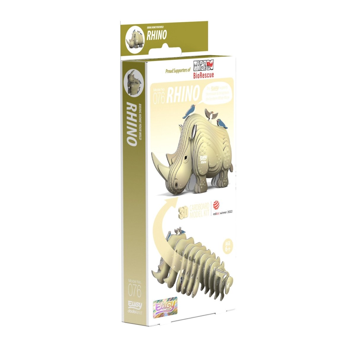 EUGY Rhino 3D cardboard model kit - box front