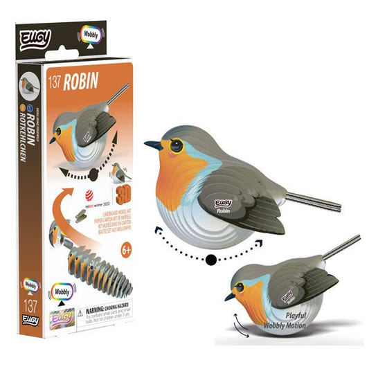EUGY Robin 3D cardboard model kit, eco-friendly assembled puzzle figure