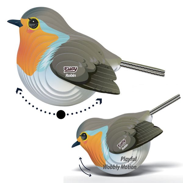 EUGY Robin model shown rocking back and forth to demonstrate its playful wobbly motion