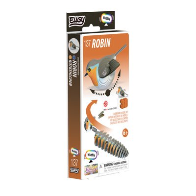 EUGY Robin model number 137 in its slim retail box, front view