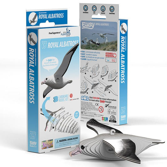 EUGY Royal Albatross 3D cardboard model kit, eco-friendly assembled puzzle figure