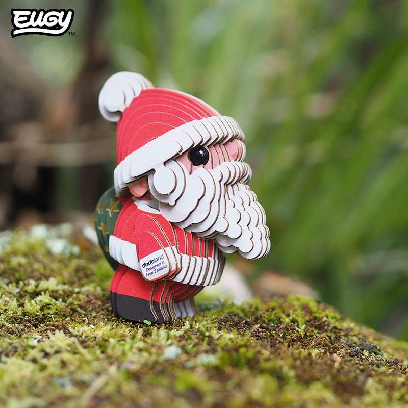EUGY Santa 3D cardboard model kit - built model on display