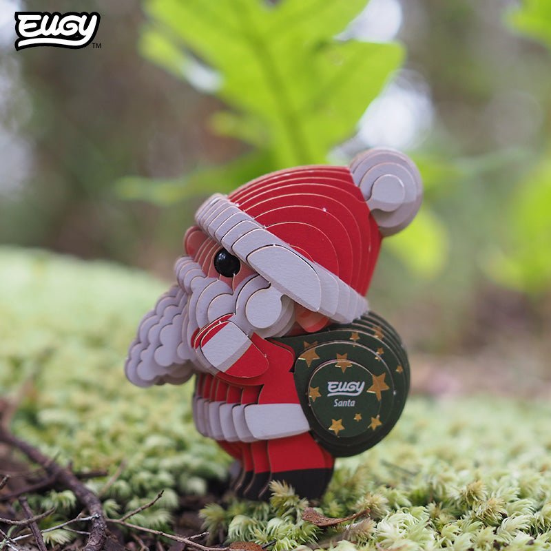 EUGY Santa 3D cardboard model kit - built model on display