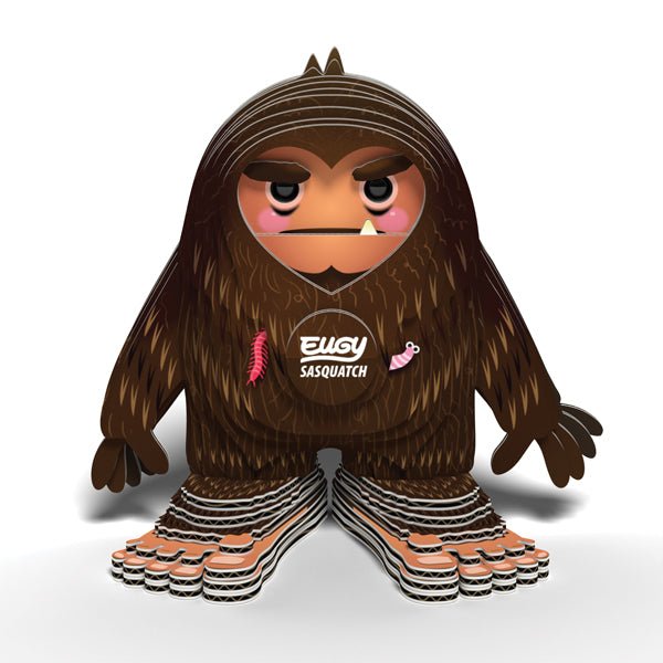 EUGY Sasquatch Big Foot card model front view showing the furry face and big feet