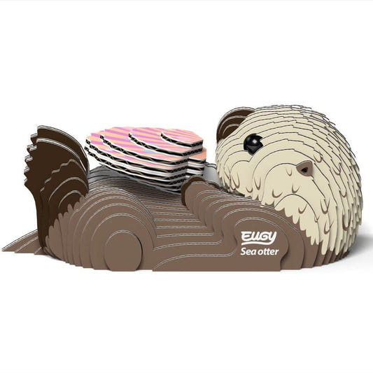 EUGY Sea Otter 3D cardboard model kit - finished model