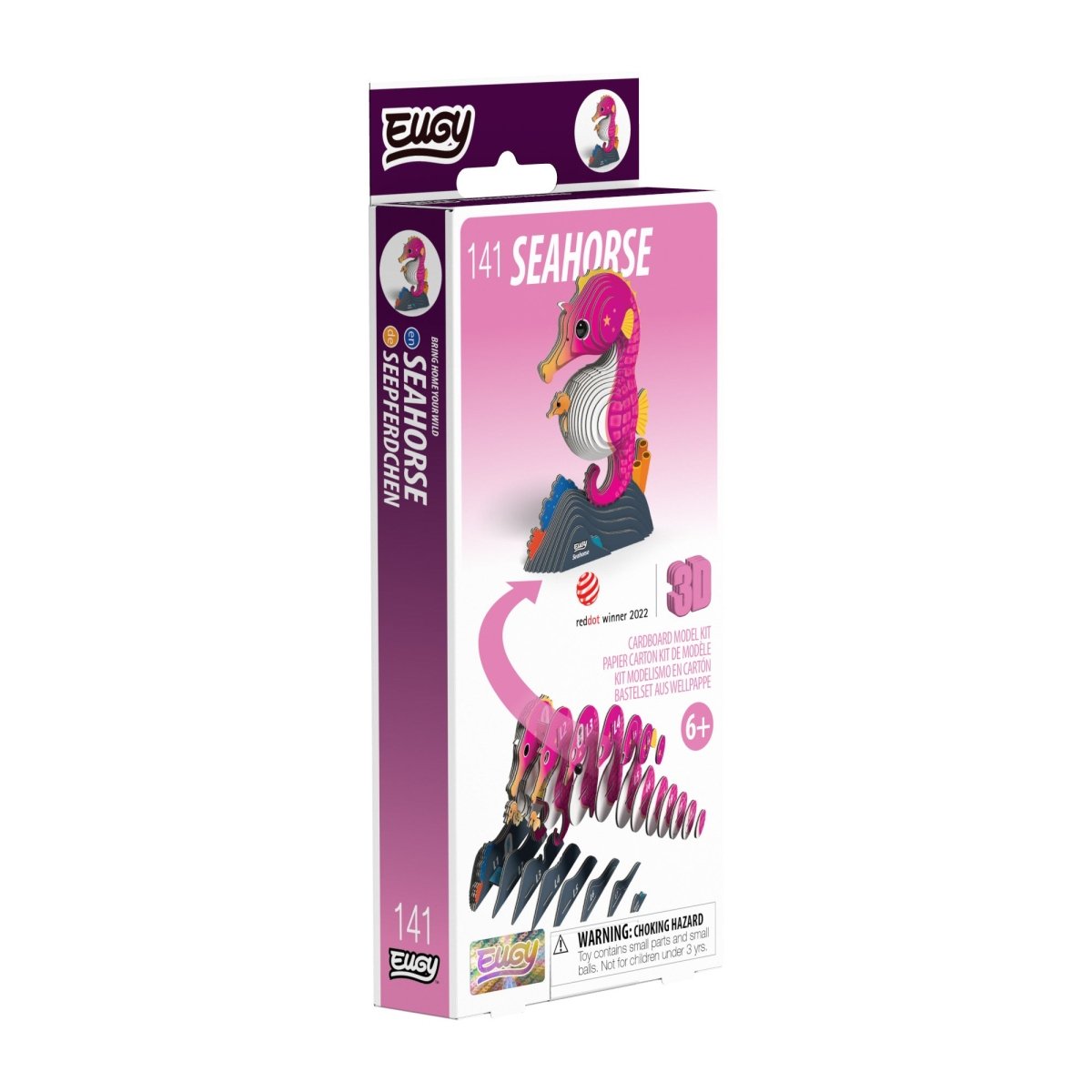 EUGY Seahorse 3D cardboard model kit - box front