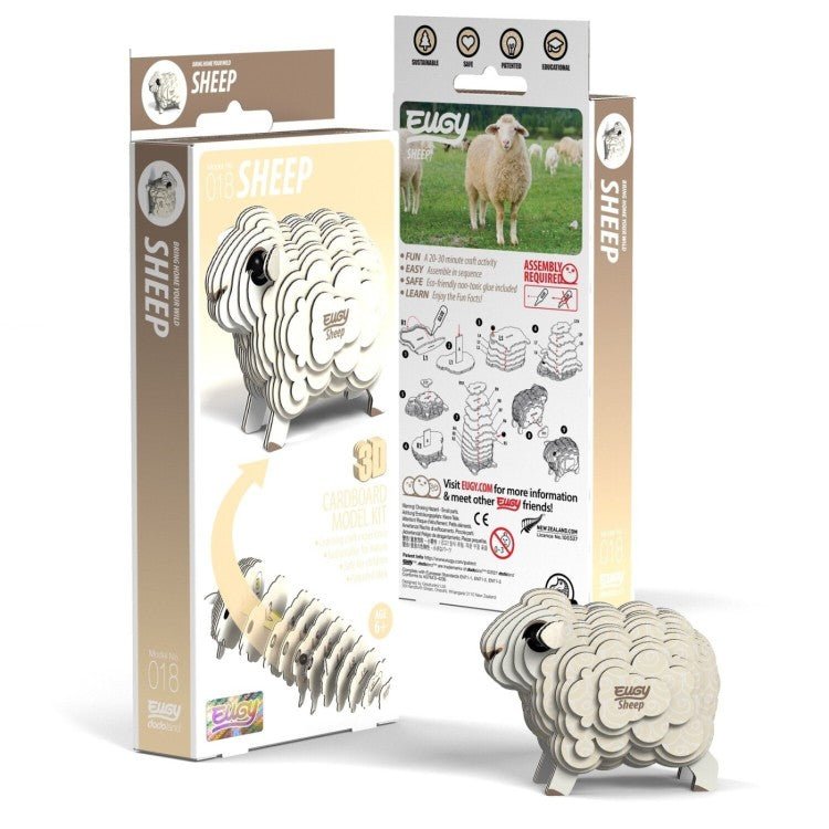 EUGY Sheep 3D cardboard model kit, eco-friendly assembled puzzle figure