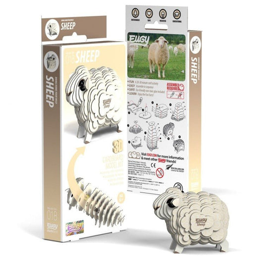 EUGY Sheep 3D cardboard model kit, eco-friendly assembled puzzle figure