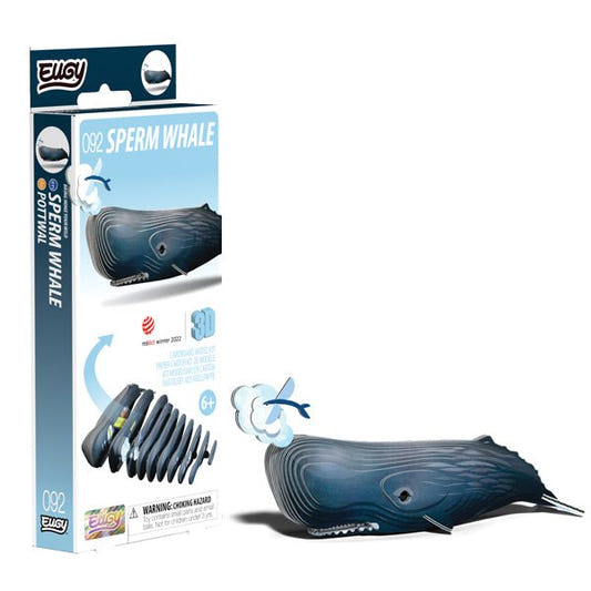 EUGY Sperm Whale 3D cardboard model kit, eco-friendly assembled puzzle figure