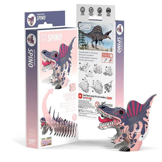 EUGY Spino 3D cardboard model kit, eco-friendly assembled puzzle figure