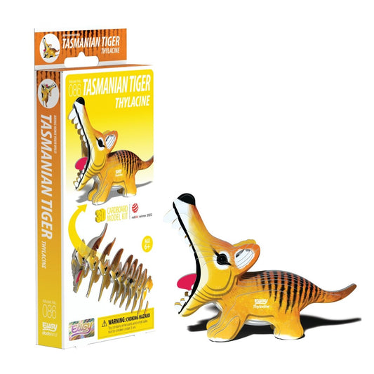 EUGY Tasmanian Tiger (Thylacine) 3D cardboard model kit, eco-friendly assembled puzzle figure