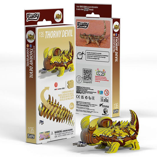 EUGY Thorny Devil 3D cardboard model kit, eco-friendly assembled puzzle figure